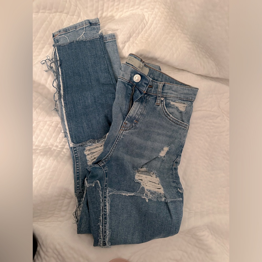 Topshop Moto Ankle Ripped Jeans